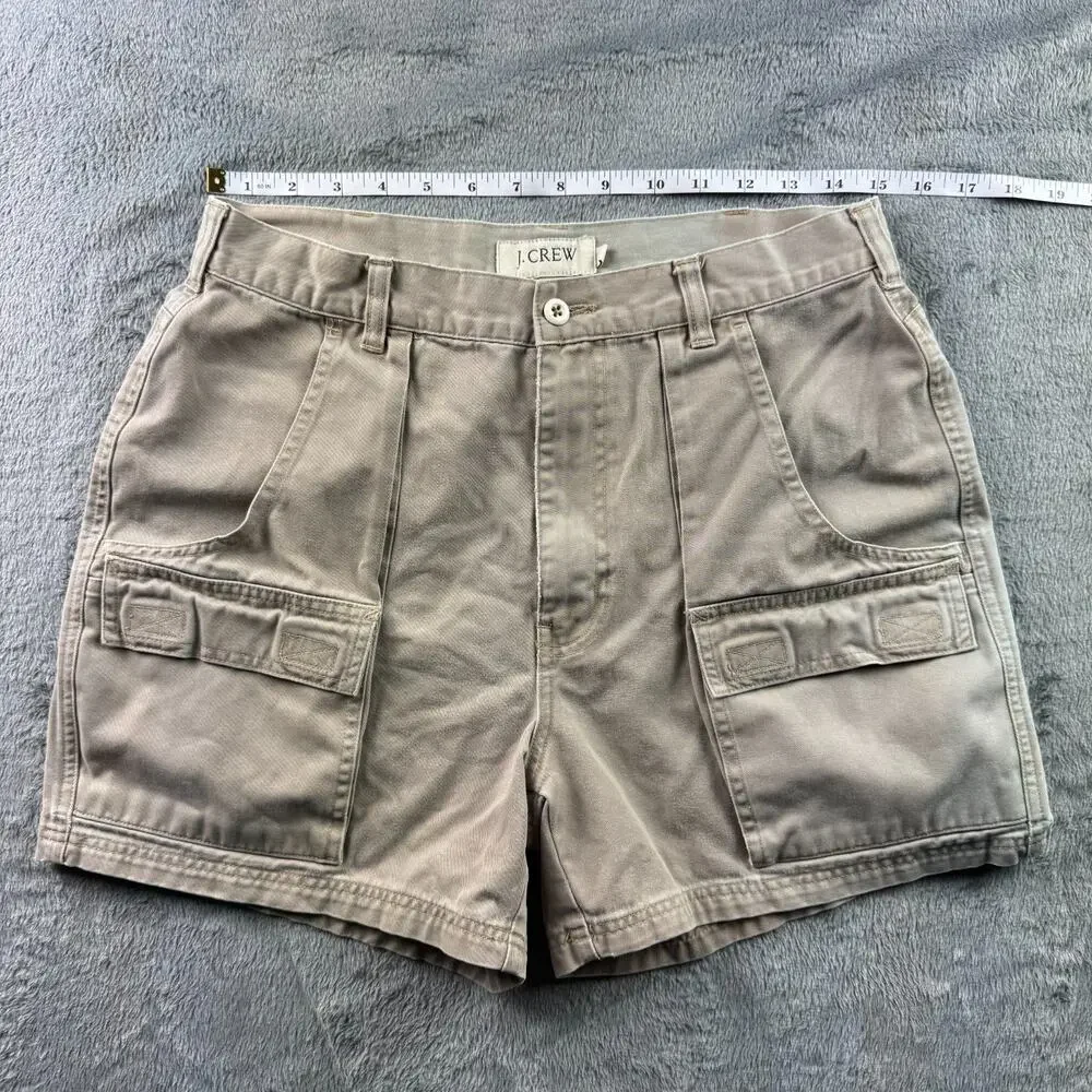 Vintage J.Crew Cargo Shorts Men's 32 Fits 30 Khaki Utility Made in Taiwan